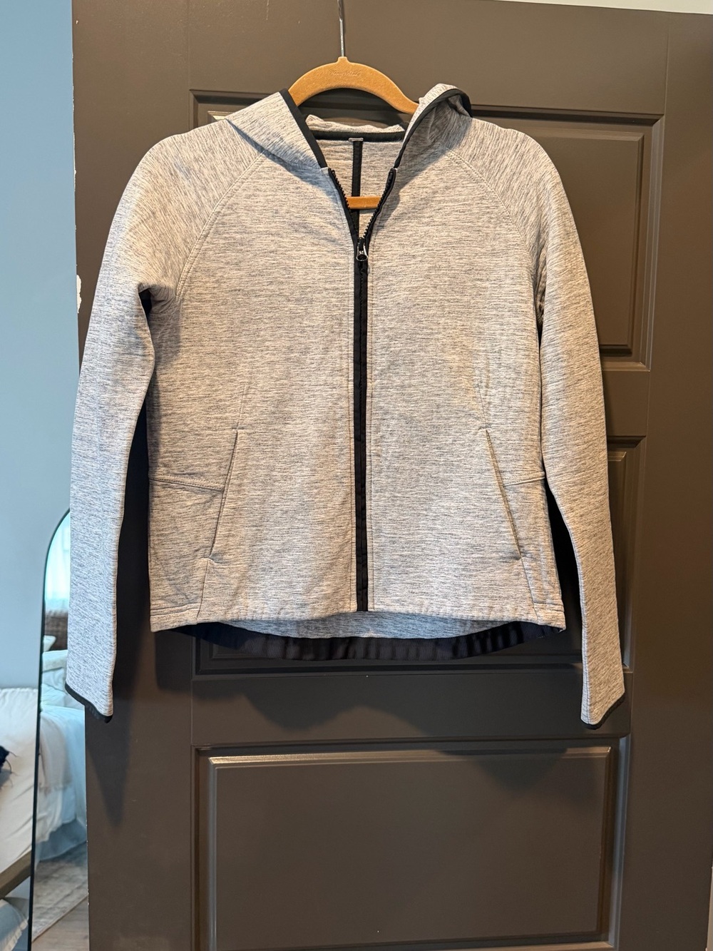 lululemon athletica Light Heather Gray Hooded Zip Jacket